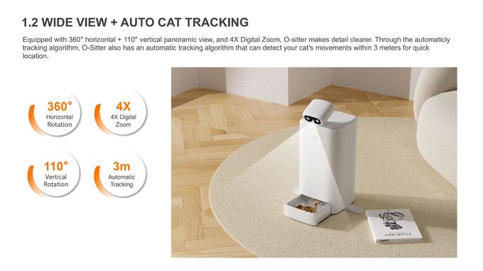 Het automatische Volgen de Slimme Robot van de Huisdierenmetgezel 110 Graad Verticale Omwenteling 0