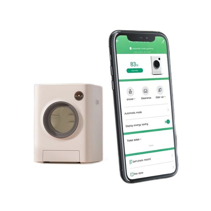 Lieten de Slimme Kattebakken van het rechthoekhuisdier met WiFi Zelfreinigend Mechanisme toe 0